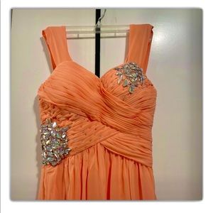 ‼️👗B.Darlin Maxi Crystal Rhinestones Dress sz 3